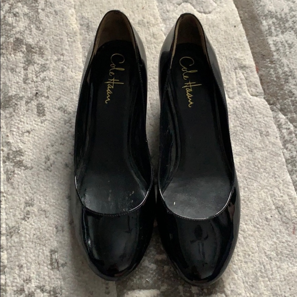 Cole Haan Nike Air patent leather kitty wedge, 7.5
